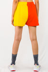 Colour blocked rib shorts