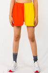 Colour blocked rib shorts