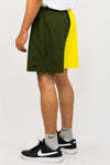 Colour blocked cotton knit shorts