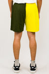 Colour blocked cotton knit shorts