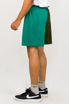 Colour blocked cotton knit shorts