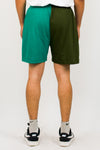 Colour blocked cotton knit shorts