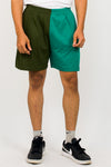 Colour blocked cotton knit shorts