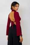 Turtle neck backless top