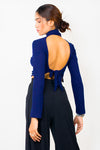 Turtle neck backless top