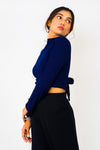 Turtle neck backless top