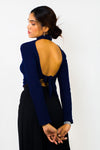 Turtle neck backless top