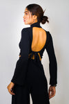 Turtle neck backless top