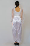 Lycra square neck top and satin pants