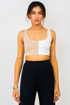 Colour blocked crop top