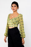 Printed sweetheart neck top