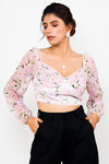 Printed sweetheart neck top