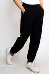 Solid cotton knit joggers