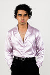 Satin lapel collar shirt