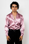 Satin lapel collar shirt