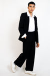 Non crease blazer and solid trousers