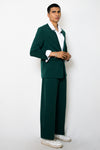 Non crease blazer and solid trousers