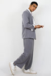 Non crease blazer and solid trousers