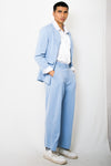 Non crease blazer and solid trousers