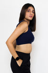 Rib one shoulder crop top