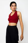 Rib halter neck top