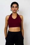 Rib halter neck top