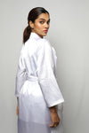 Satin luxury robe with v-neck slip dress