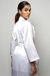 Satin luxury robe with cowl neck slip dress