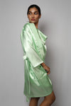 Satin luxury robe with cowl neck slip dress