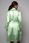 Satin luxury robe with cowl neck slip dress