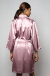 Satin luxury robe with cowl neck slip dress