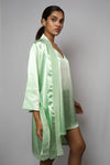 Satin luxury robe with v-neck slip dress