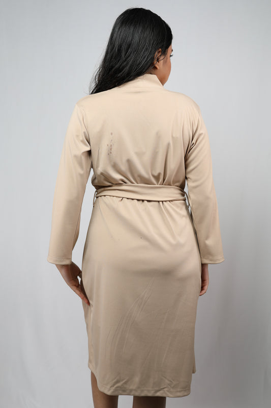 Lycra luxury robe with v-neck slip dress