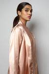 Satin luxury robe with v-neck slip dress