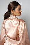 Satin luxury robe with v-neck slip dress