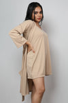 Lycra luxury robe with v-neck slip dress