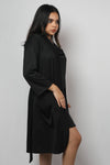 Lycra luxury robe with cowl neck slip dress