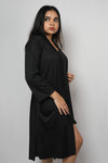 Lycra luxury robe with v-neck slip dress