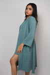 Lycra luxury robe with v-neck slip dress