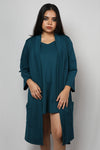 Lycra luxury robe with v-neck slip dress