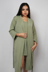 Lycra luxury robe with v-neck slip dress