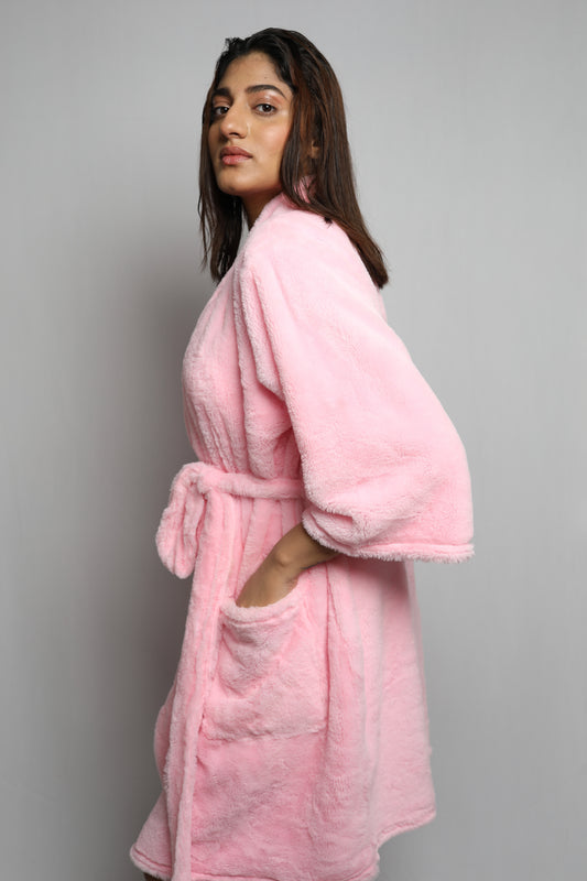 Fur bathrobe - knee length