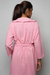 Cotton matte bathrobe with lining - knee length