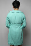 Cotton matte bathrobe with lining - knee length