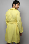 Cotton matte bathrobe with lining - knee length