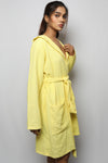 Cotton matte bathrobe with lining - knee length