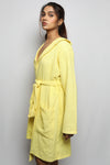 Cotton matte bathrobe with lining - knee length