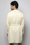 Cotton matte bathrobe with lining - knee length