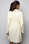 Cotton matte bathrobe with lining - knee length