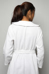 Cotton matte bathrobe with lining - knee length